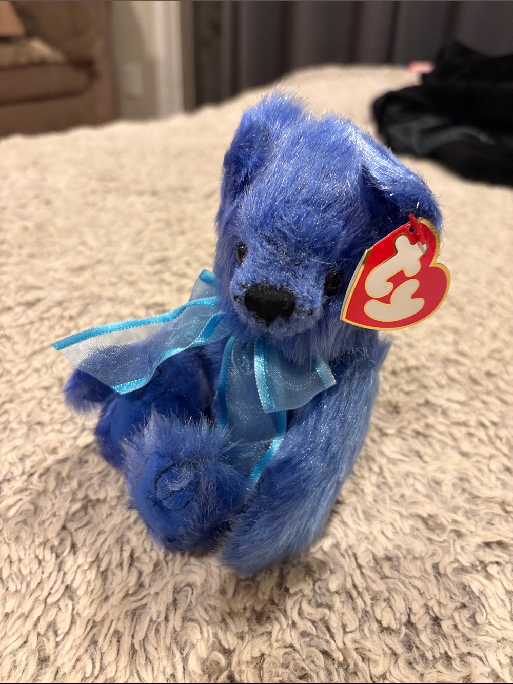 Ty River the Bear Attic Treasures Collection Blue Vintage Plush NWT Jointed 1993